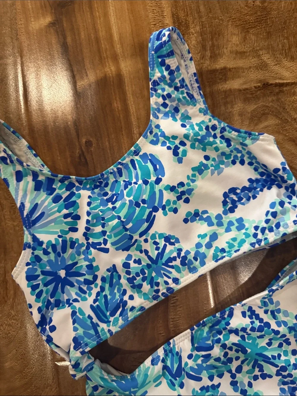 Lilly Pulitzer Blue & White Cutout One-Piece Swimsuit size 4